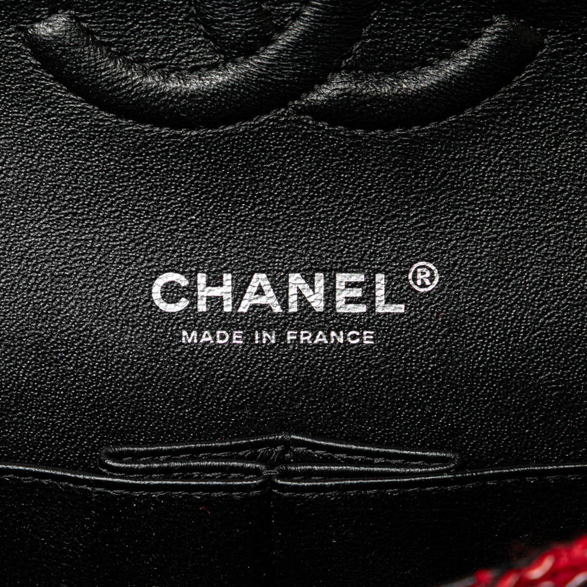 Chanel | Pre-Owned Medium Tweed Braided Charms Double Flap | Red