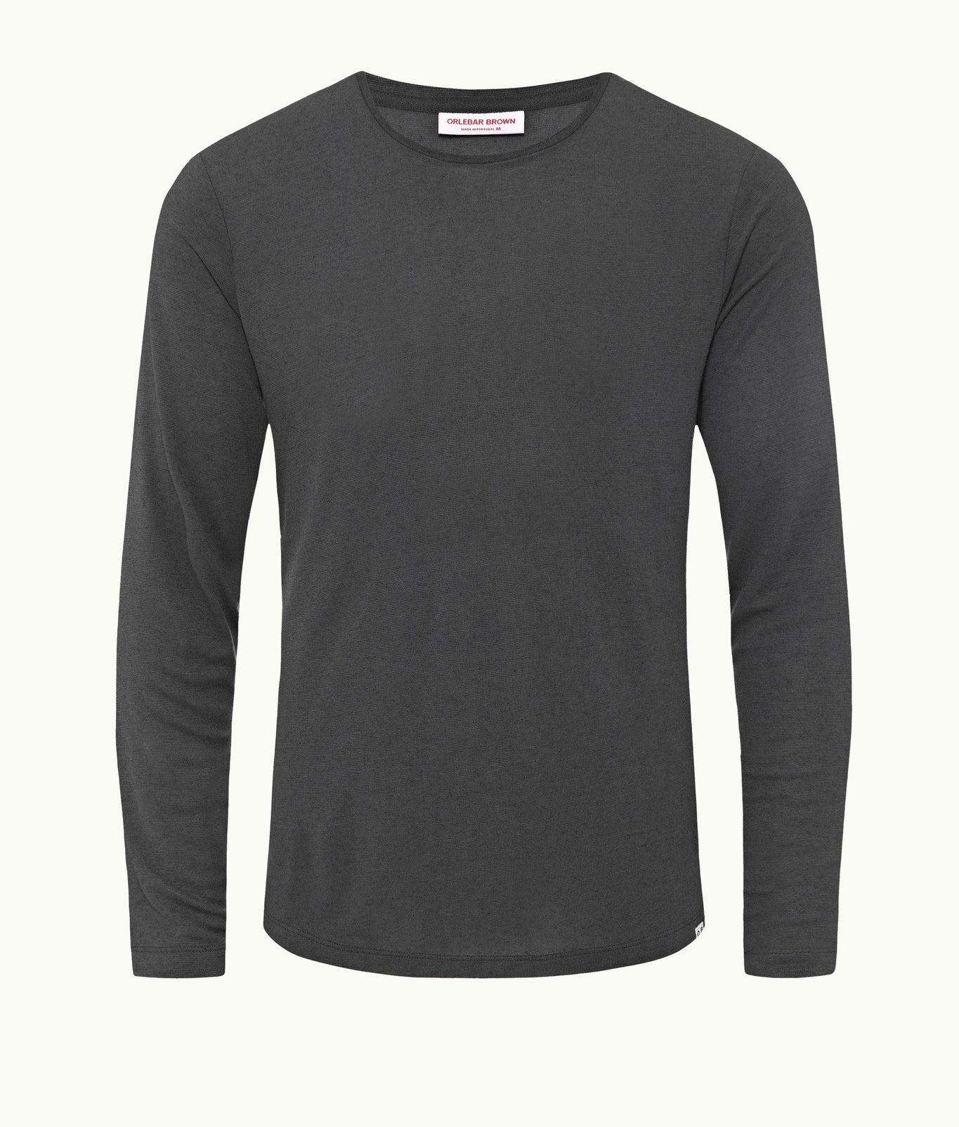 OB-T Cashmere Tailored Fit Crewneck Long-Sleeve Cashmere T-Shirt | Piranha Grey