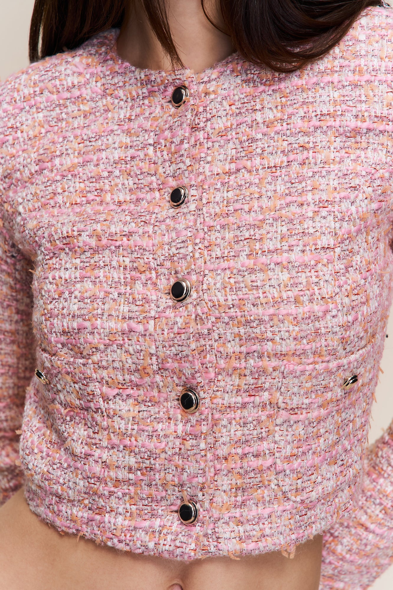 Womens | Claudine Cropped Jacket | Pink Multi