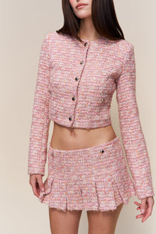 Womens | Claudine Cropped Jacket | Pink Multi