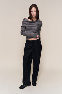 Womens | Loretta Turtleneck Top | Night Grey