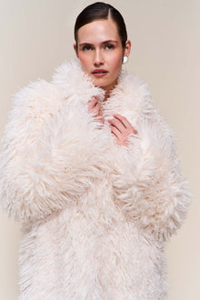 Womens | Puglia Maxi Faux Fur Coat | Ivory