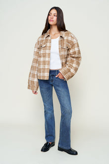 Womens | Quinn Quilted Jacket | Brown Plaid