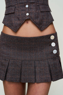 Womens | Pleated Micro Mini Skirt | Espresso