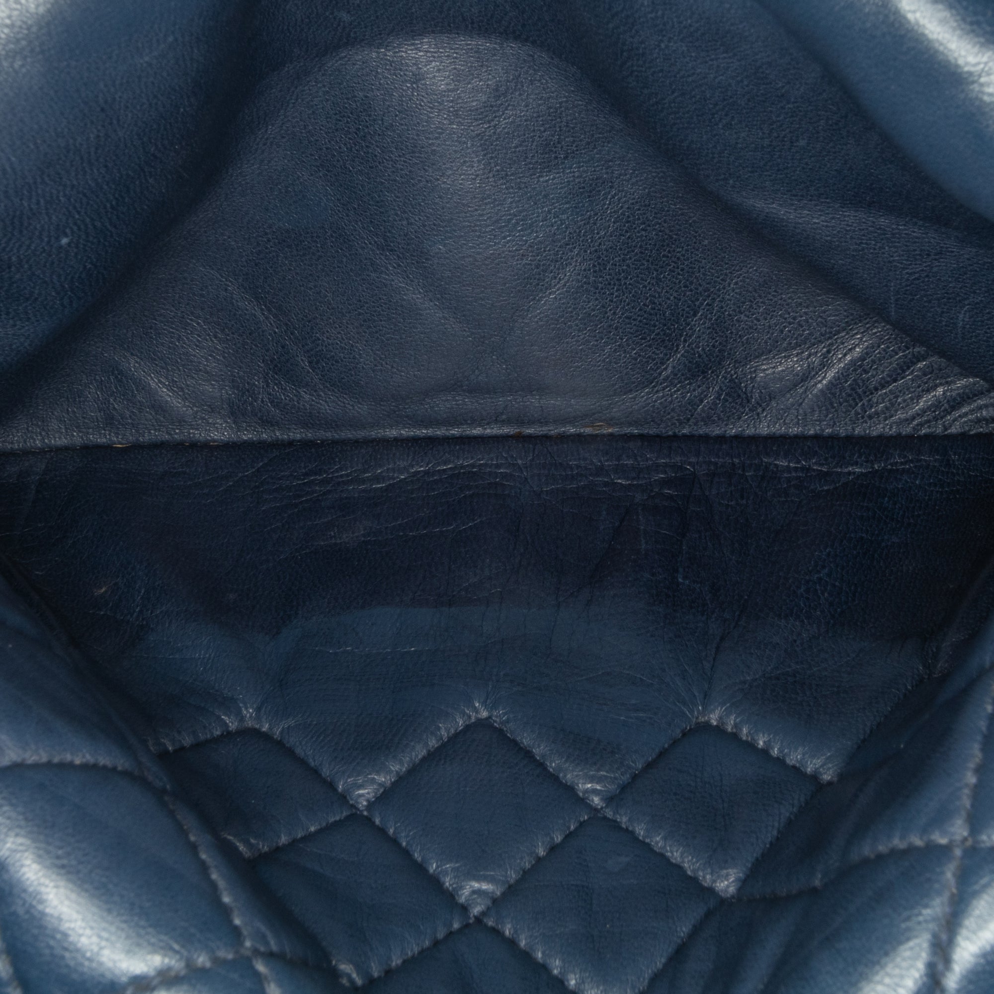 Chanel | Pre-Owned CC Quilted Lambskin Double Flap | Blue/Navy