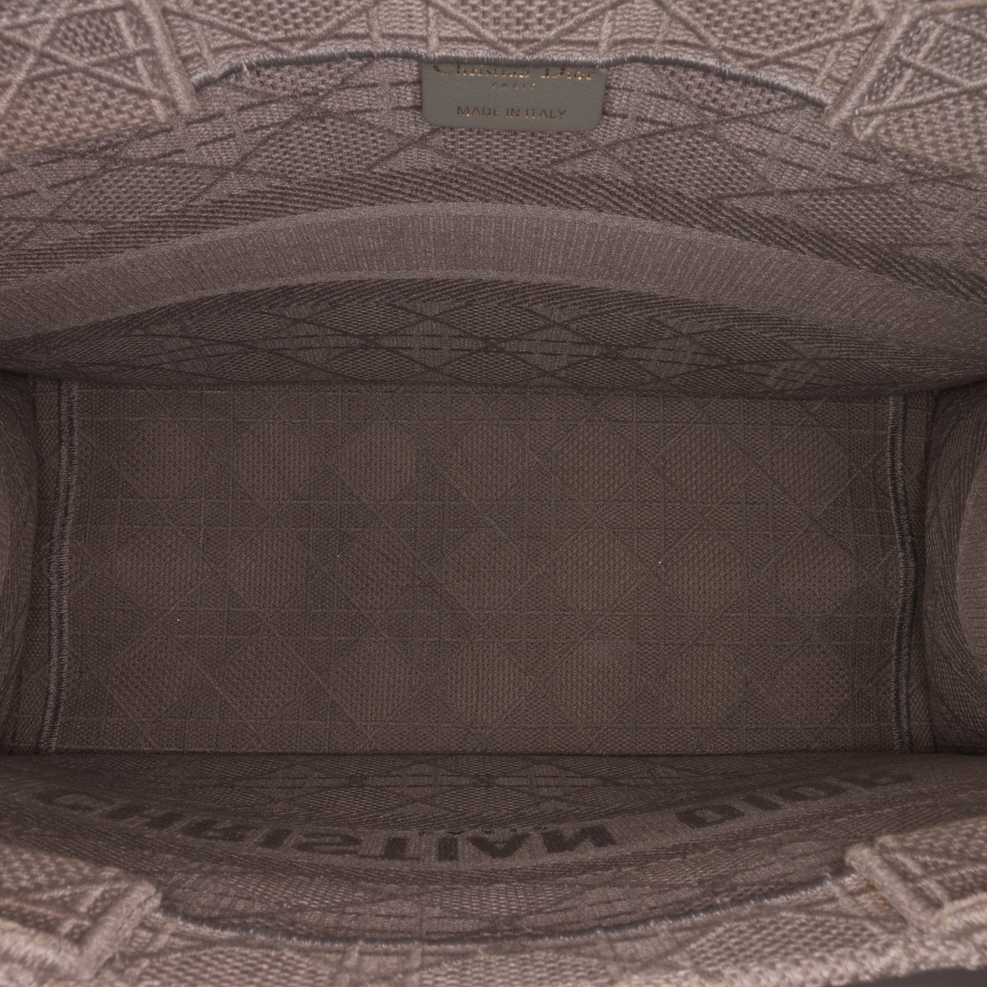 Dior | Pre-Owned Medium Cannage Embroidered Book Tote - II | Gray