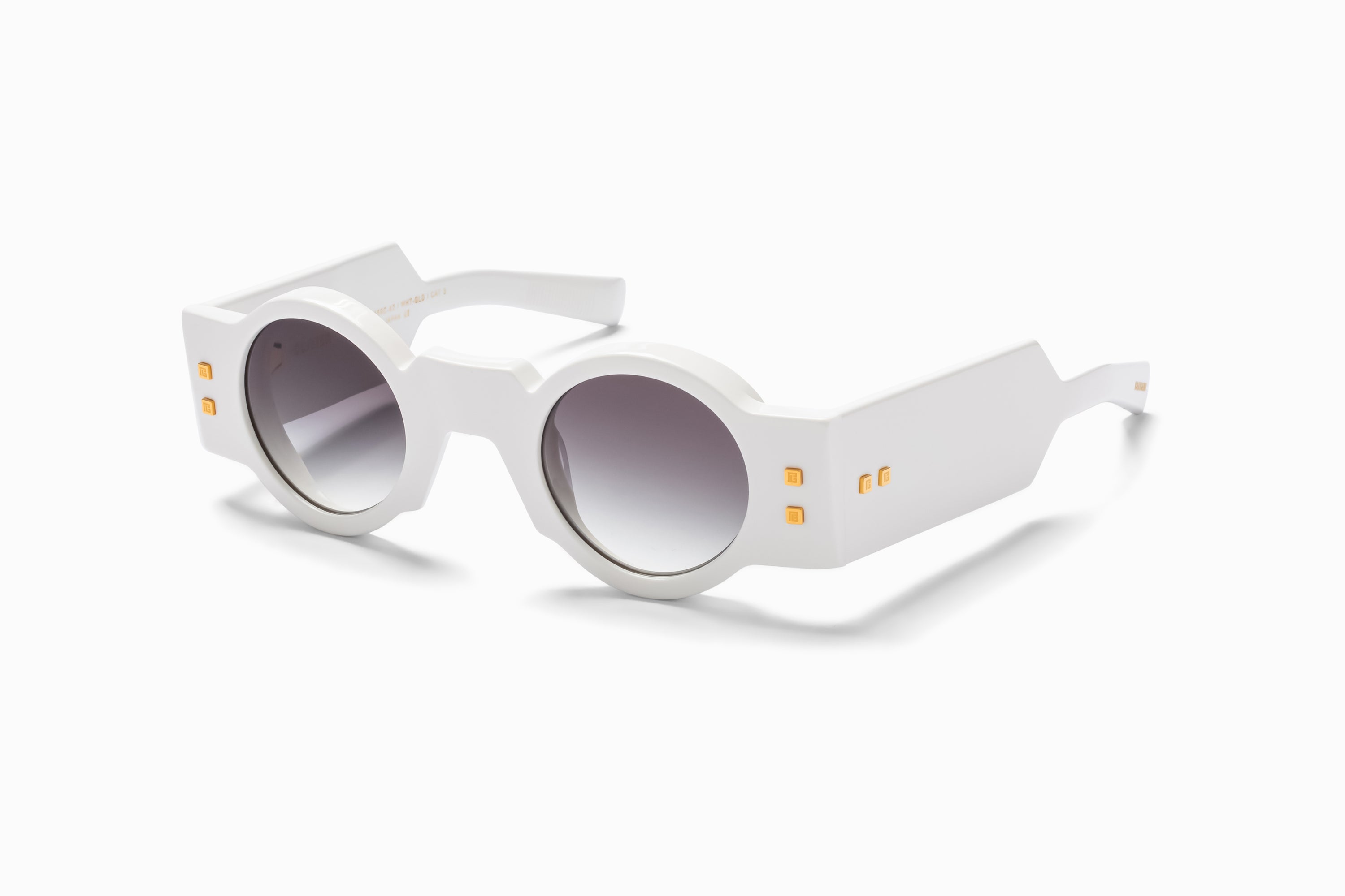 Unisex | Olivier Sunglass | White - Gold | Dark Grey Gradient