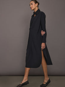 Tropez Oversized Shirt Dress | Black