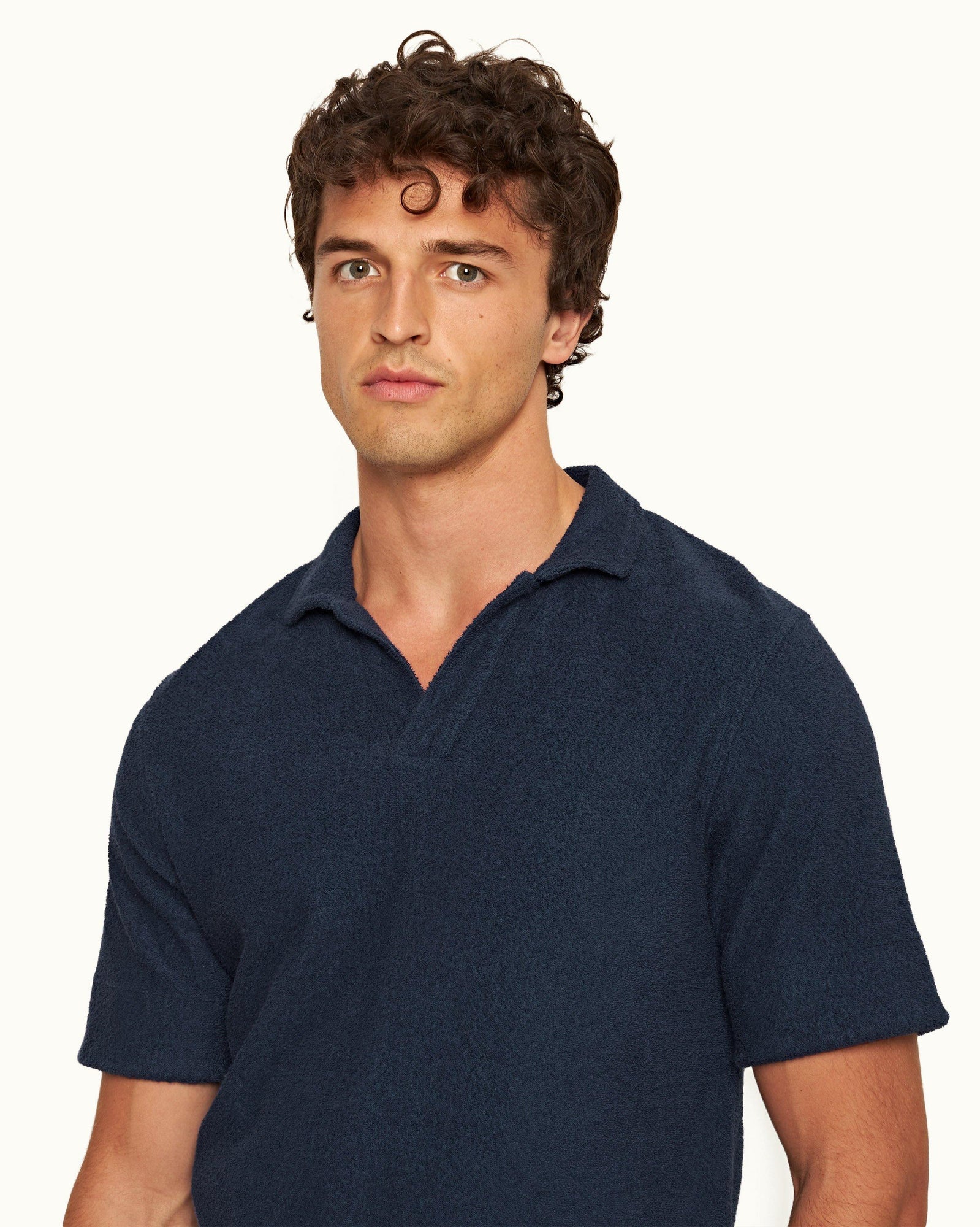 Lagoon Blue Classic Fit Cotton Towelling Polo Shirt | Lagoon Blue