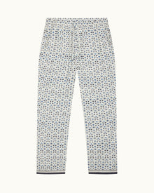 Fiore Print Relaxed Fit Lounge Trousers In Cashew Colour | Cashew