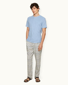 Fiore Print Relaxed Fit Lounge Trousers In Cashew Colour | Cashew