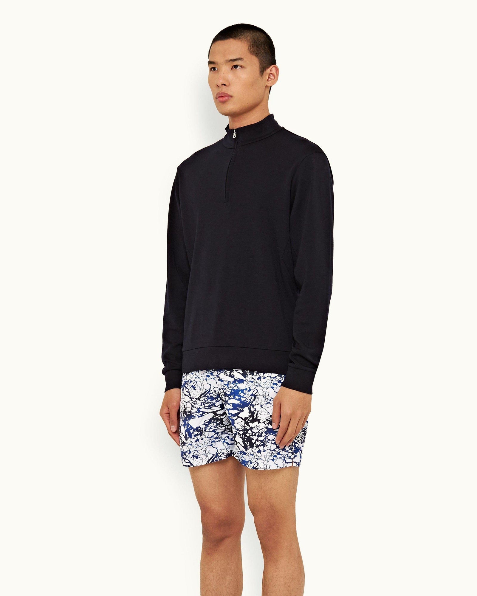 Cloud/Mazanine Ice Print Mid-Length Swim Shorts | Cloud/Mazanine