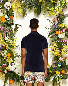 Bulldog Almond/Multi Botanical Mid-Length Swim Shorts | Almond