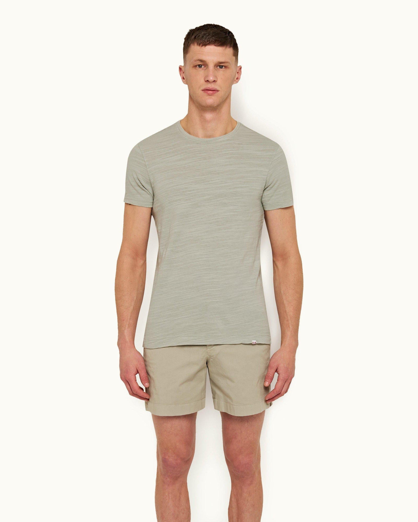 Cliff Grey Mid-Length Cotton Twill Shorts | Cliff Grey