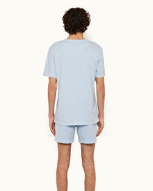 Ice Blue Mid-Length Cotton Twill Shorts | Ice Blue