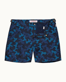 Dark Sapphire Jacquard Mid-Length Swim Shorts | Dark Sapphire