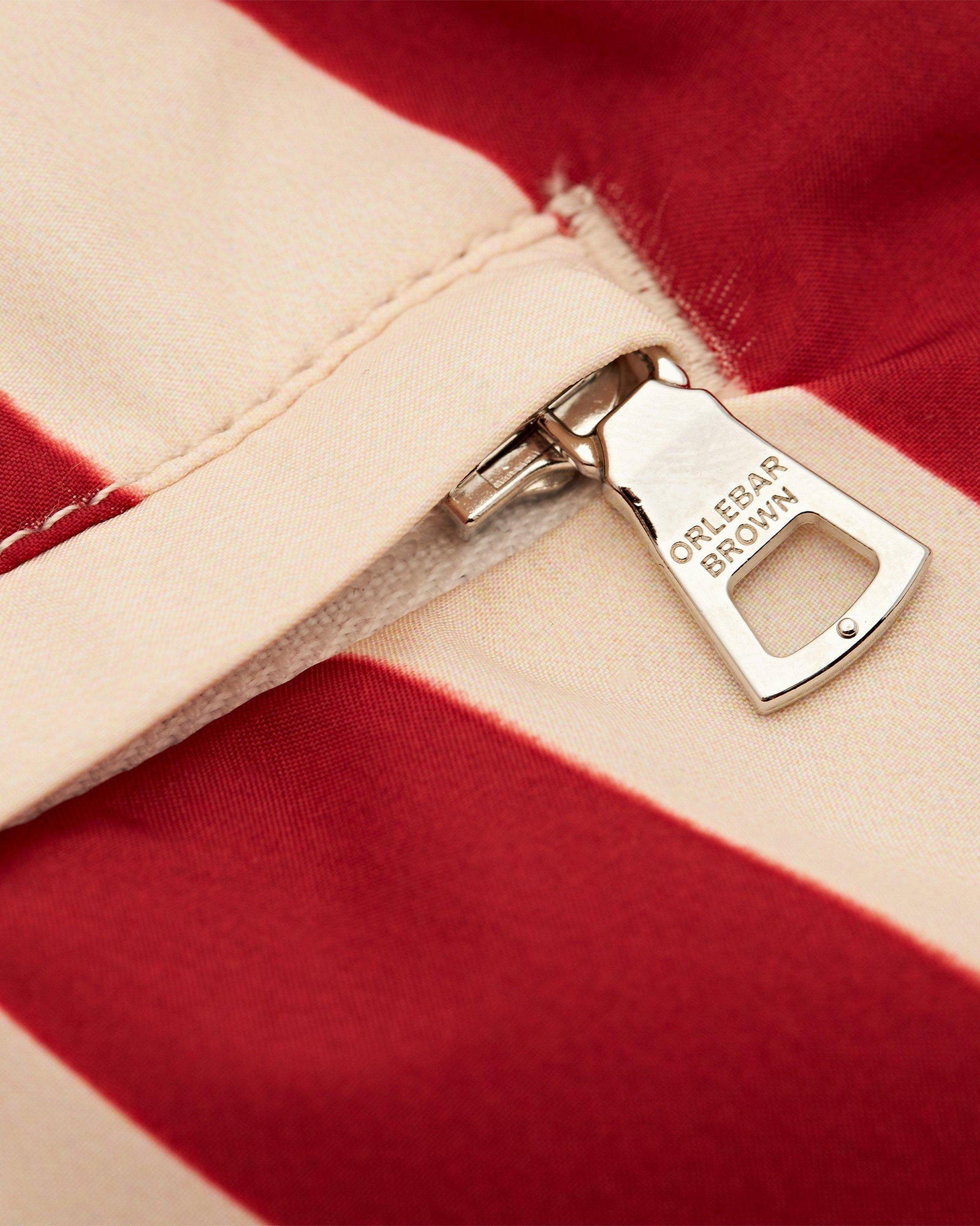 Vermillion Mix Stripe Drawcord Mid-Length Swim Shorts | Vermillion