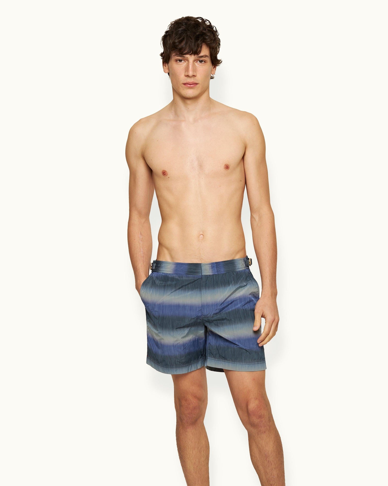 Mid-Length Swim Shorts In Night Iris Blue Fade | Night Iris
