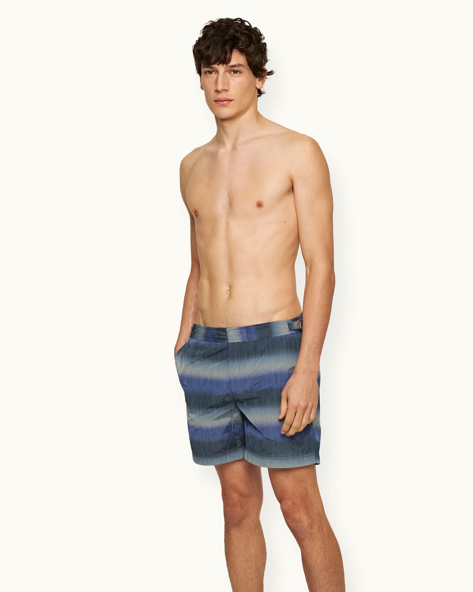 Mid-Length Swim Shorts In Night Iris Blue Fade | Night Iris