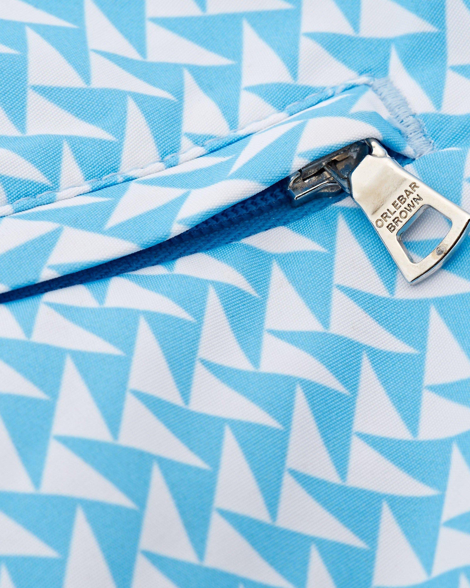 Bulldog Horizon Blue/Cloud Maro Geo Print Mid-Length Swim Shorts | Horizon Blue/Cloud