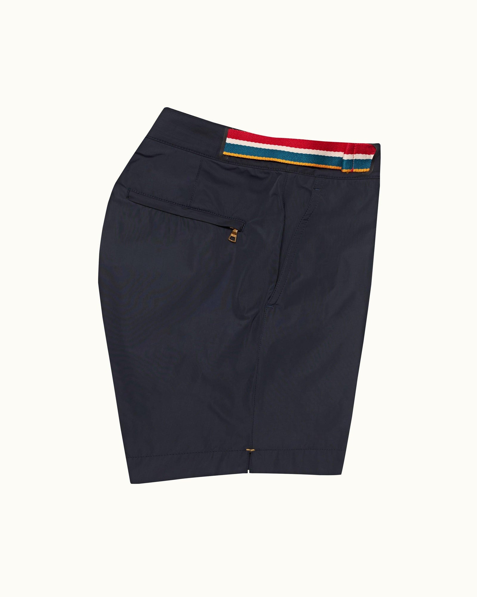 Night Iris O.B Stripe Belt Mid-Length Swim Shorts | Night Iris