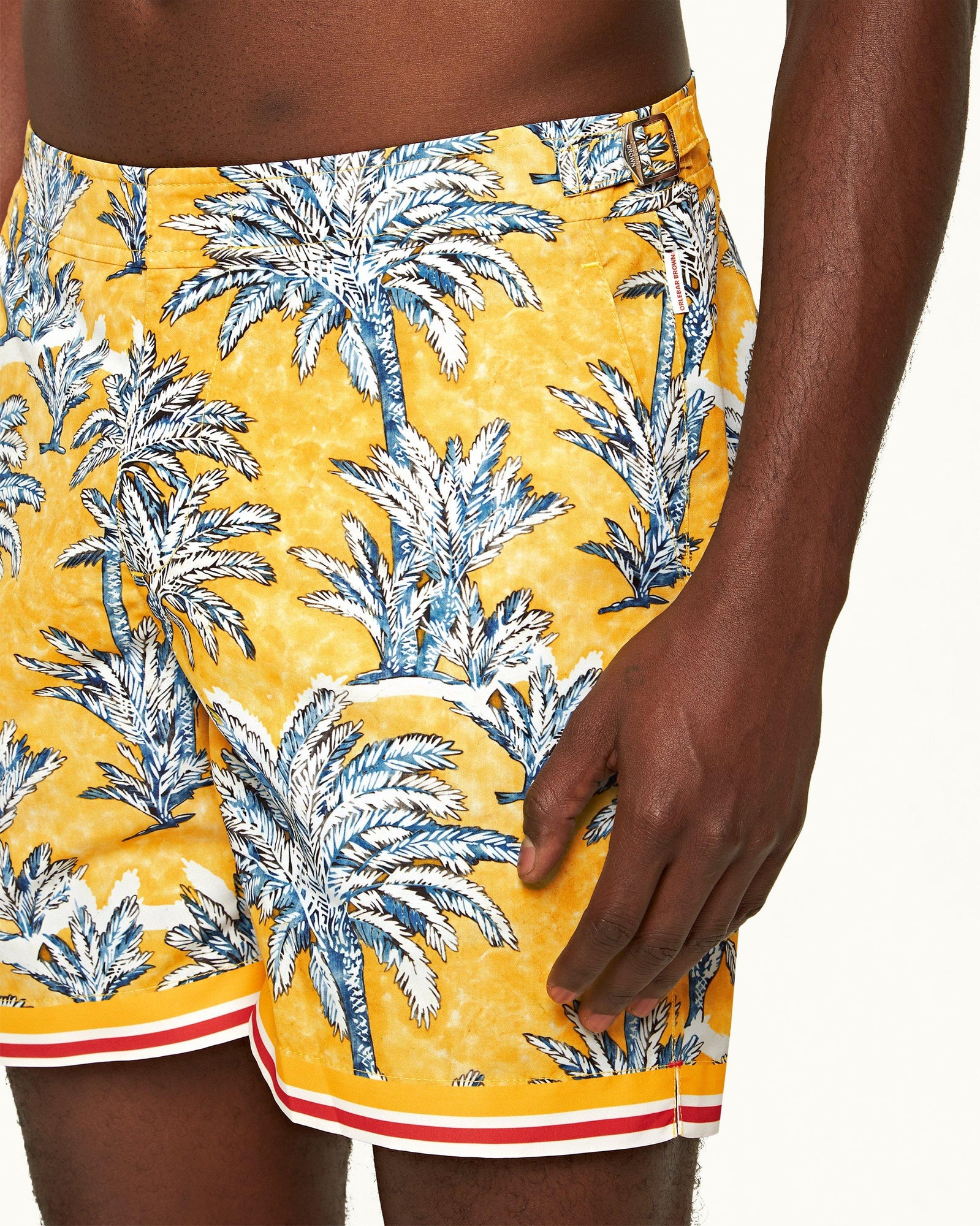Bulldog Toucan Palm Border Mid-Length Swim Shorts | Toucan