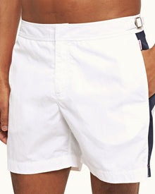 Bulldog White Panel Mid-Length Swim Shorts | White