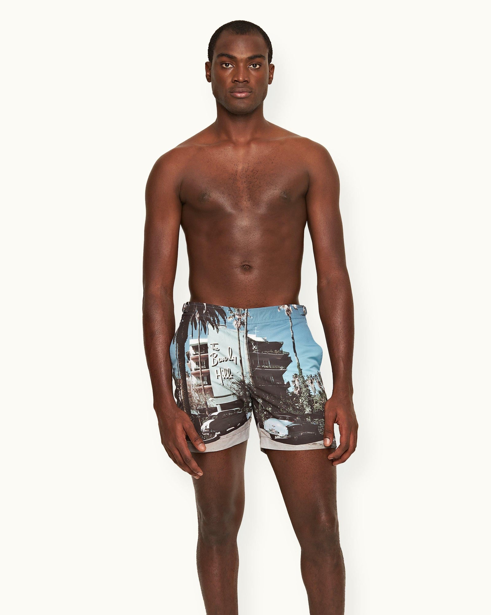 Bulldog Beverly Hills Photographic Print Mid-Length Swim Shorts | Beverly Hills