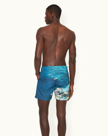 Bulldog Seaside Swimming Photographic Print Mid-Length Swim Shorts | Seaside Swimming