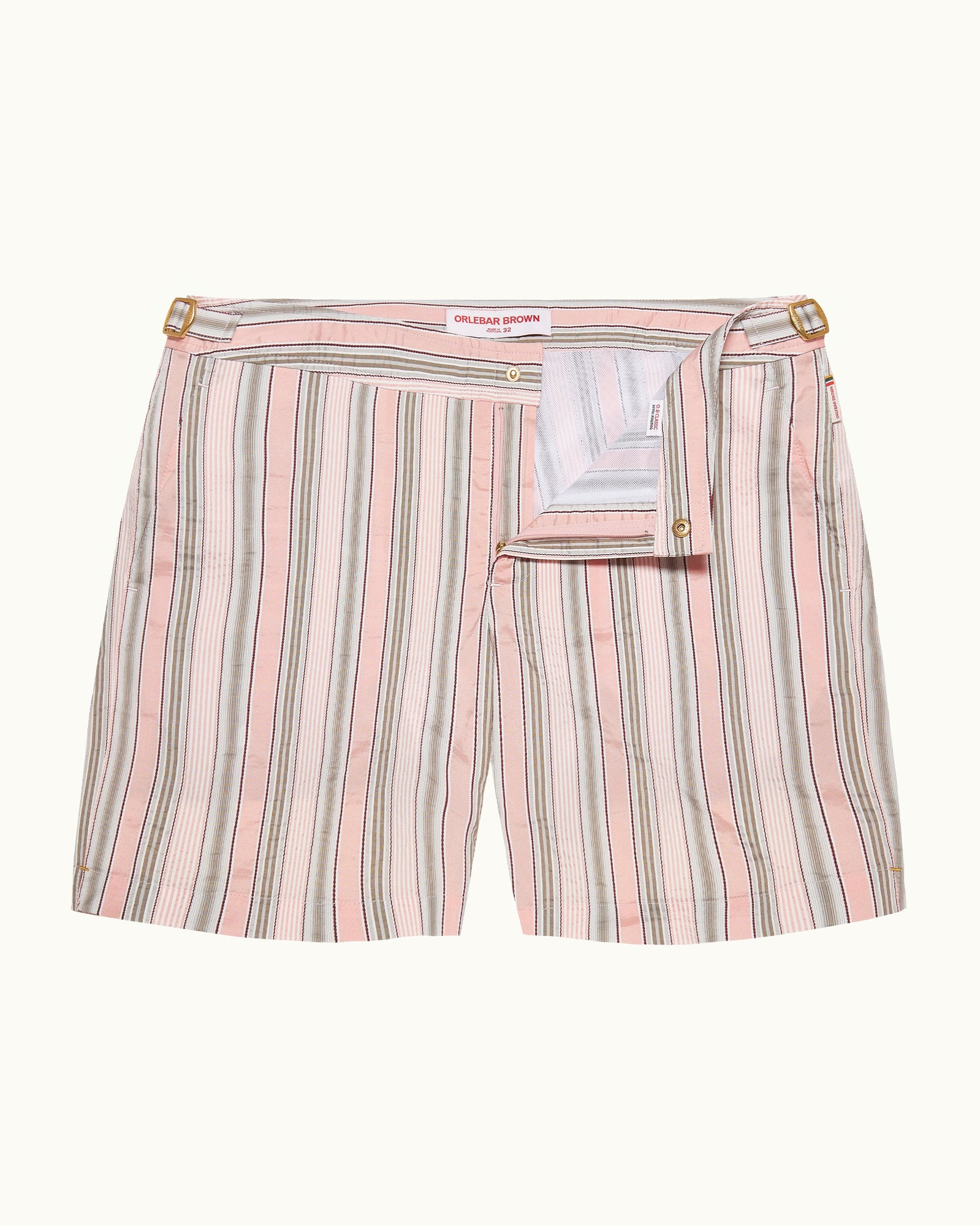 Men | Bulldog Swim Boxer | Pink/Grey Stripe