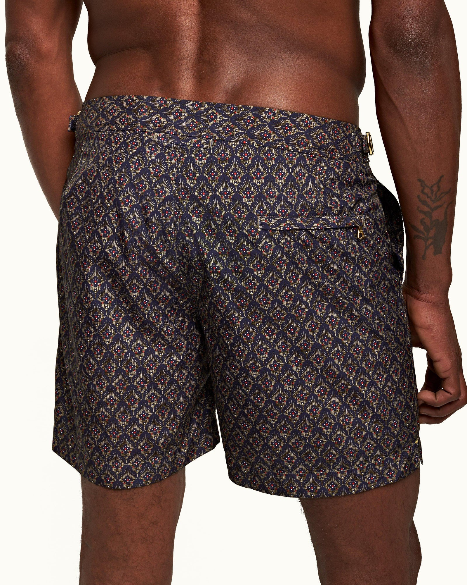 Bulldog Midnight Navy Sunny Deco Mid-Length Swim Shorts | Midnight Navy
