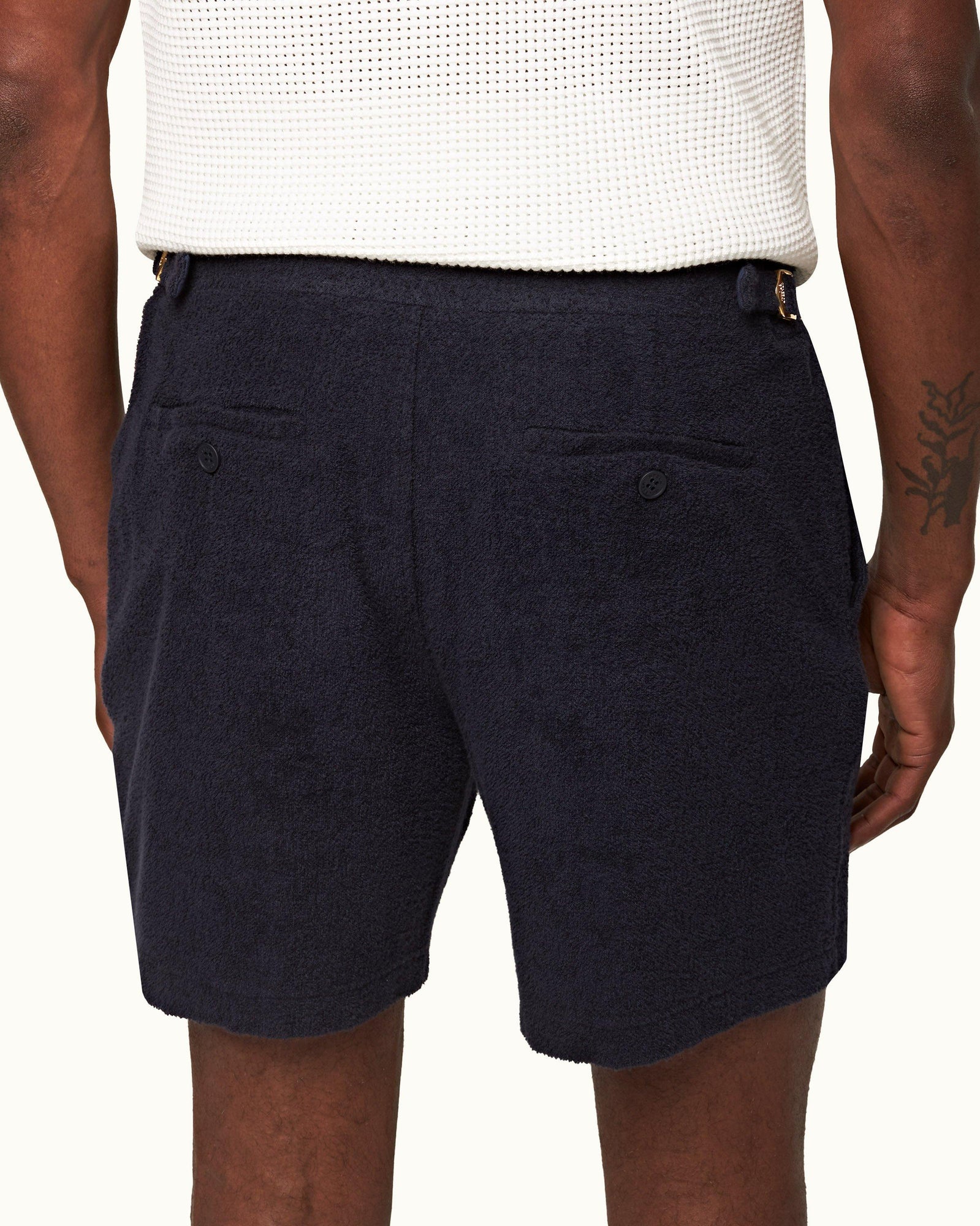Bulldog Towelling Night Iris Mid-Length Double-Faced Towelling Shorts | Night Iris