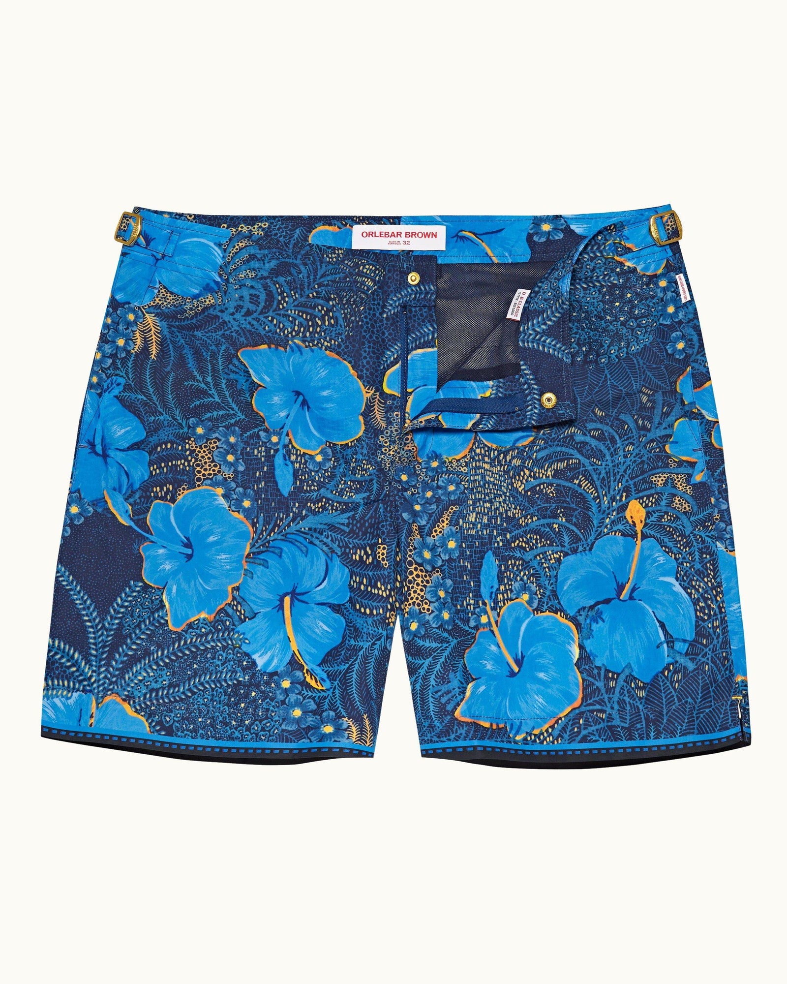 Bulldog Night Iris/Cerulean Tropic Nightfall Print Mid-Length Swim Shorts | Night Iris/Cerulean