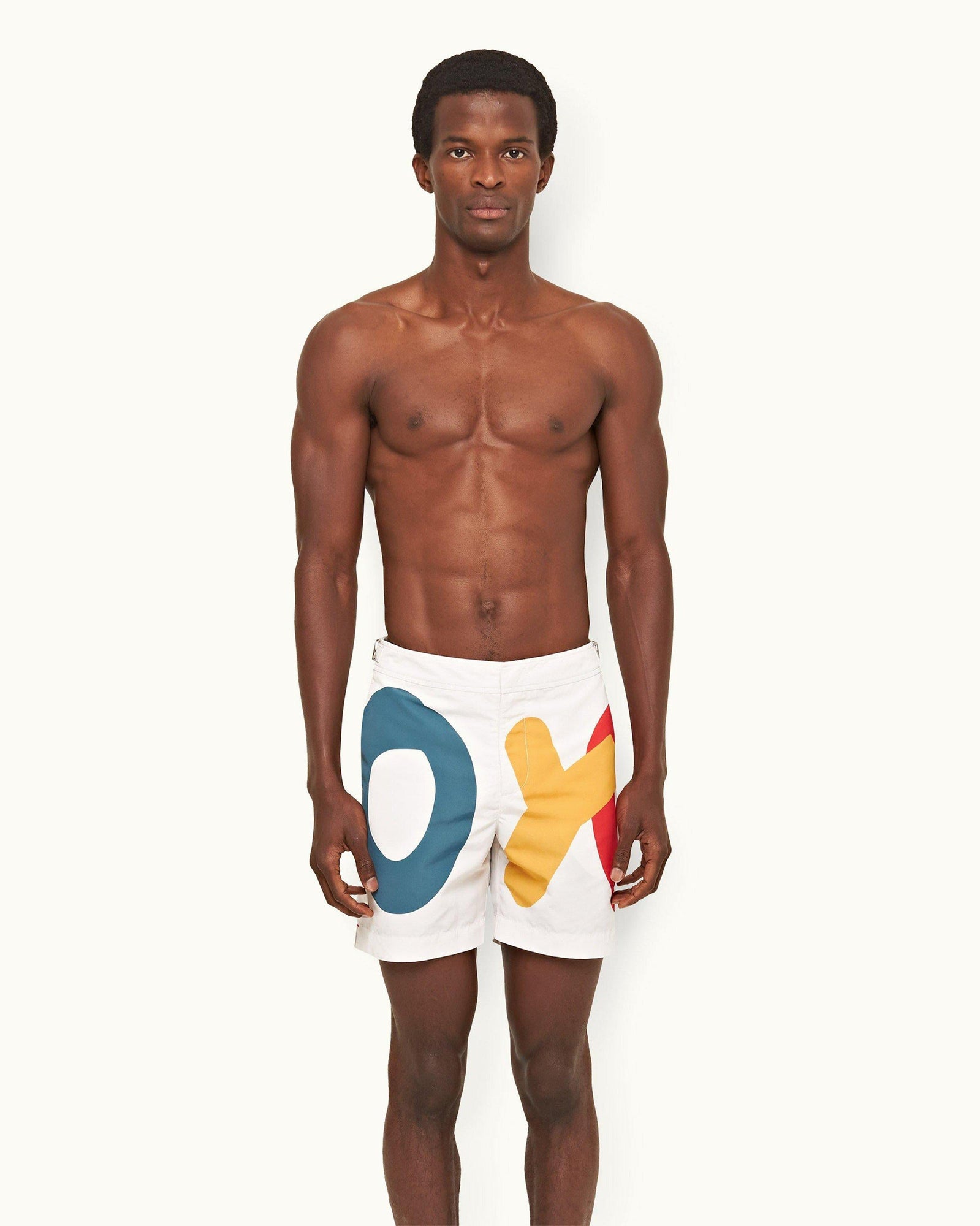 White Sand O.BUOY Mid-Length Swim Shorts | White Sand