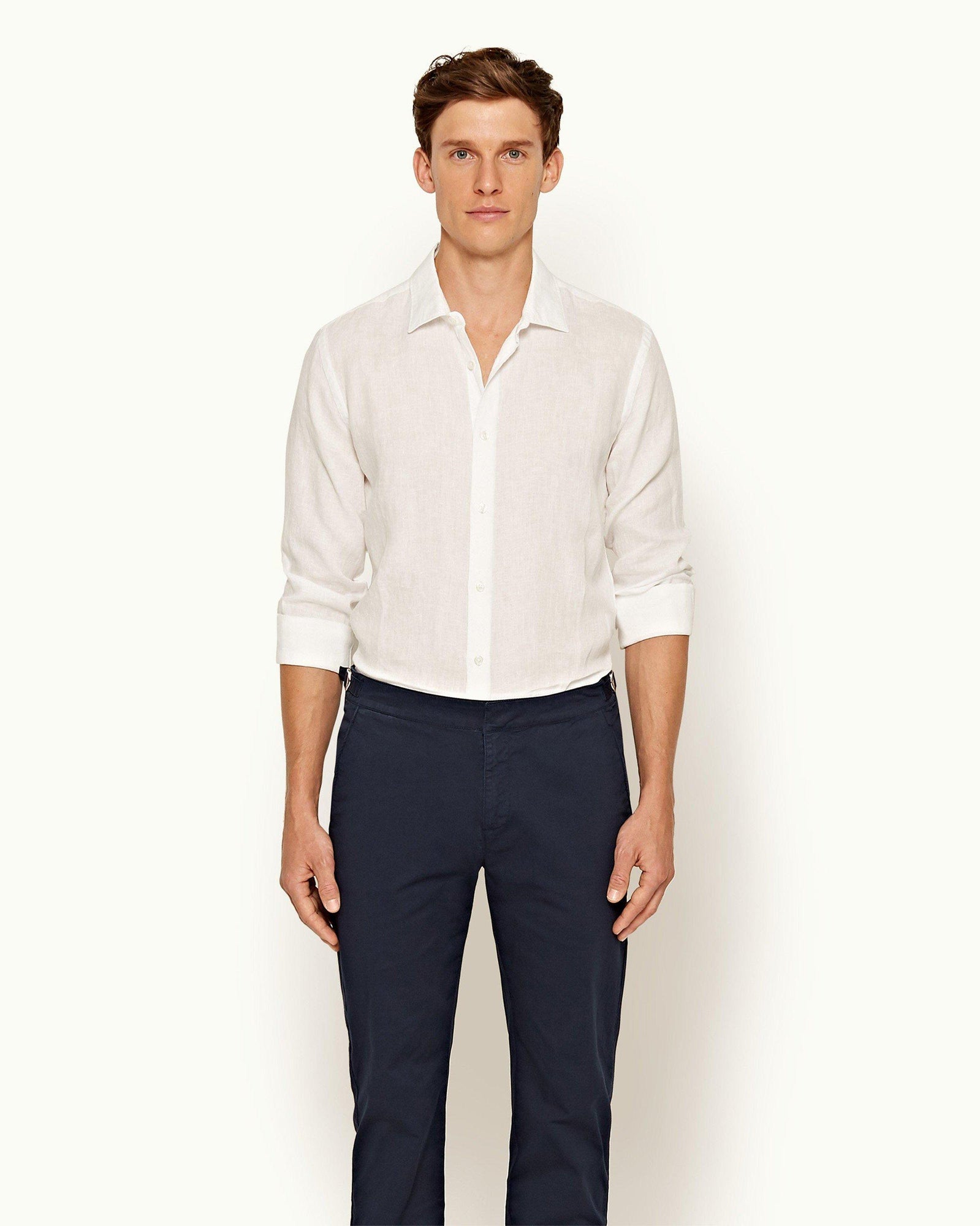 Campbell Navy Slim Fit Stretch Chinos | Navy