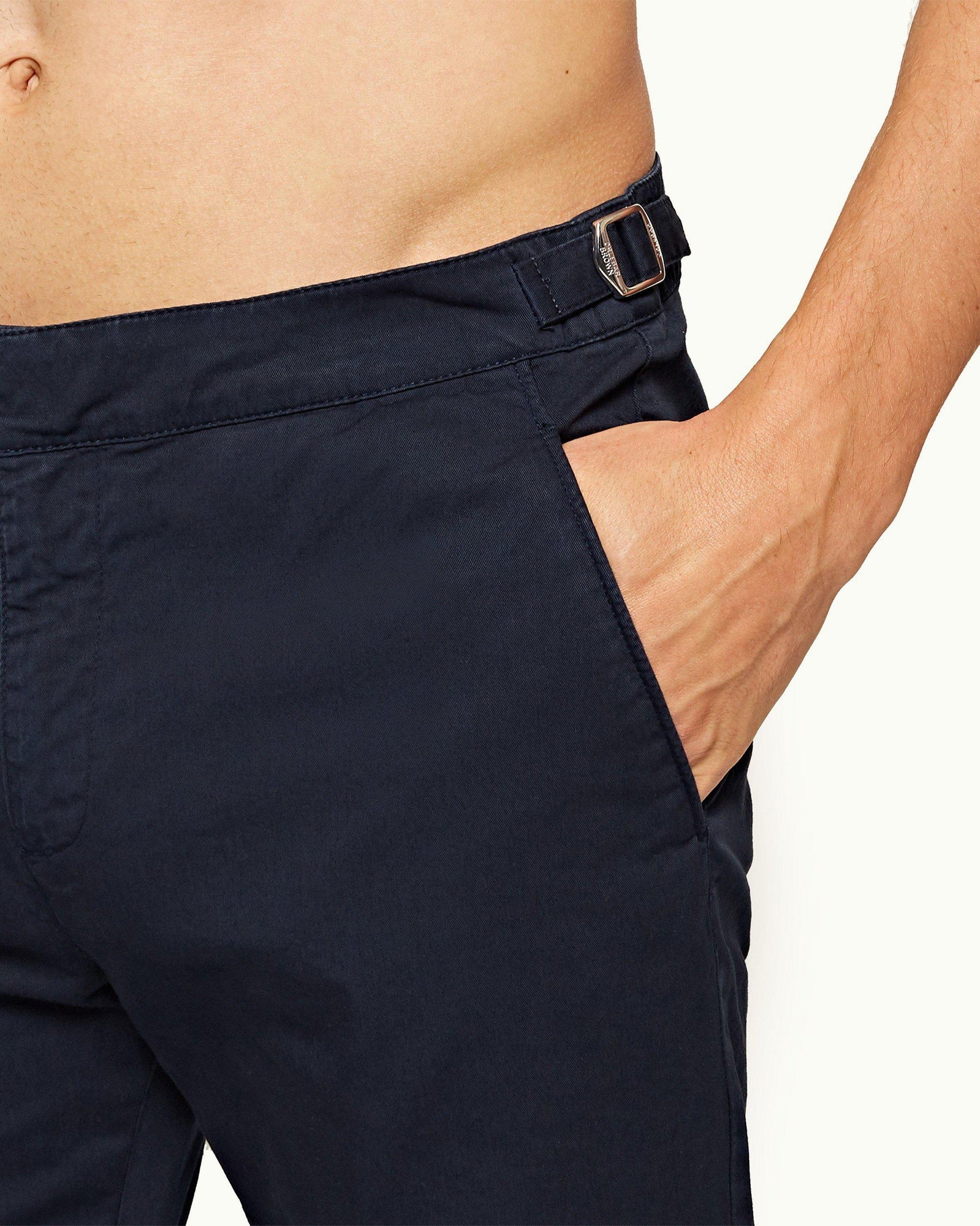 Campbell Navy Slim Fit Stretch Chinos | Navy