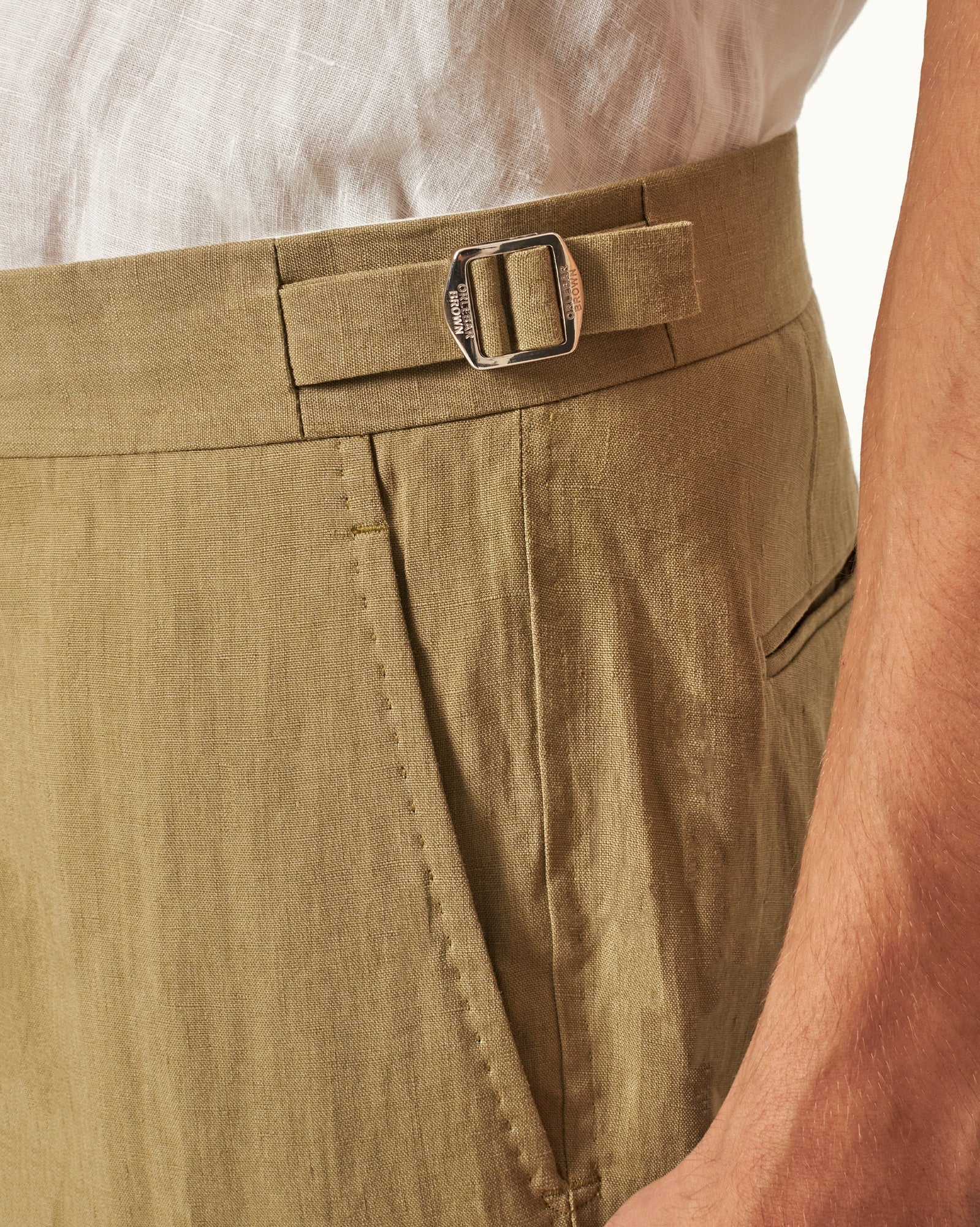 Men | Carsyn Linen Trouser | Agave Green