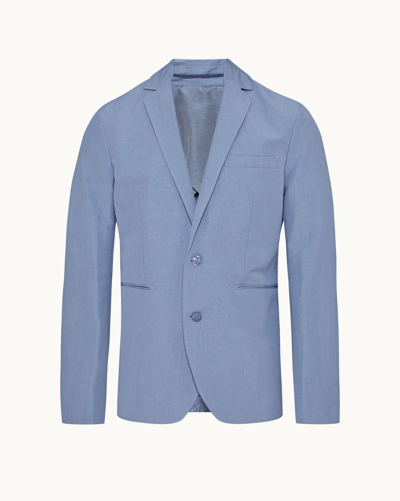 Garret Tailored Fit, Italian Made, Two-Button Unstructured Blazer in Springfield Blue | Springfield Blue