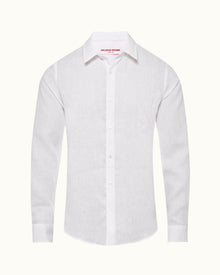 White O.B Stripe Tailored Fit Classic Collar Shirt | White
