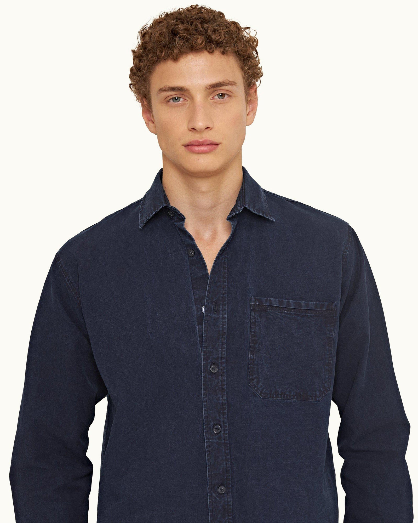 Indigo Denim Easy Fit Cotton Shirt | Indigo