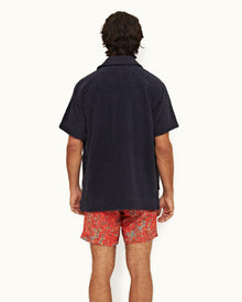 Night Iris Relaxed Fit Lounger Pile Towelling Lounge Shirt | Night Iris