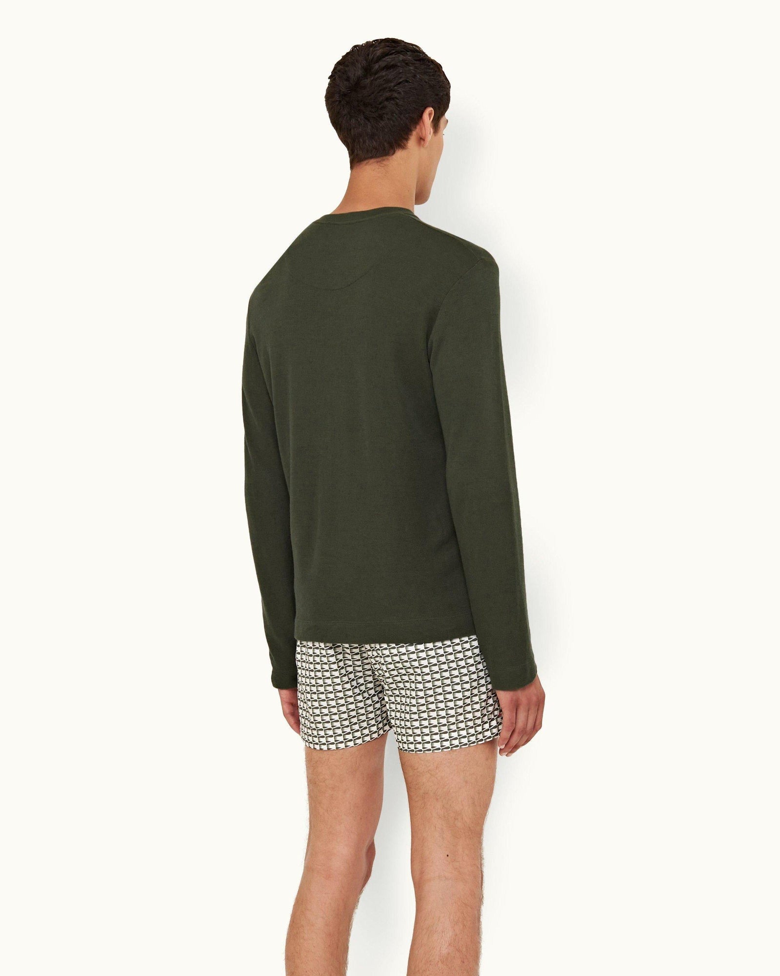 Forest Night Classic Fit Long-Sleeve Cashmere T-shirt | Forest Night