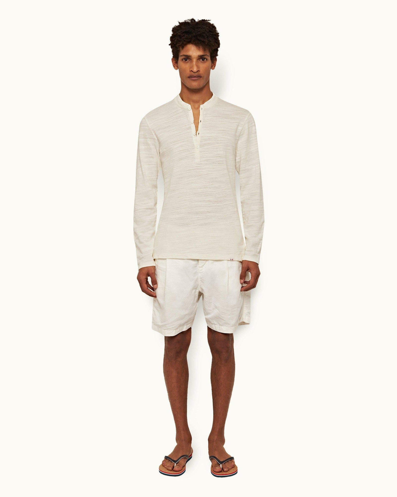 White Sand Classic Fit Garment Dye Long-Sleeve T-shirt | White Sand