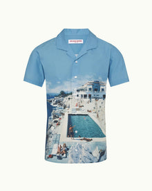 Hibbert Roc Pool Photographic Print Classic Fit Capri Collar Cotton Shirt | Roc Pool Ii