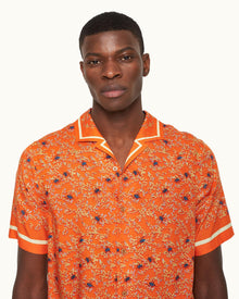 Hibbert Wonder Full Print Classic Fit Capri Collar Shirt in Havana Sun colour | Havana Sun