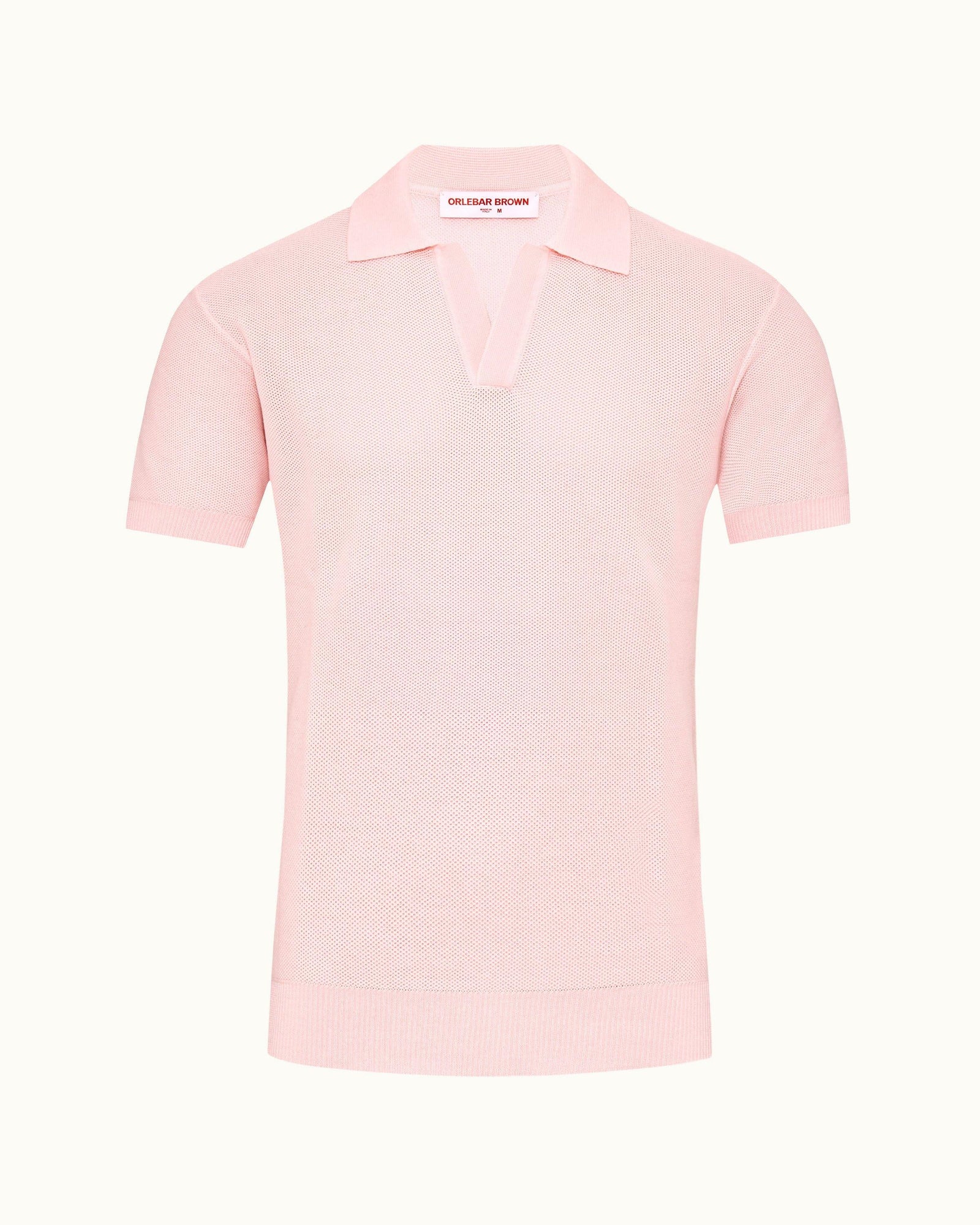 Horton Pique Rose Tailored Fit Pique Stitch Mercerised Cotton Polo Shirt | Rose