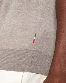 Horton Silk Tailored Fit Merino-Silk Knit Polo Shirt In Demille Grey | Demille Grey