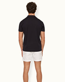 Night Iris Classic Fit Jacquard Checkerboard Cotton Polo Shirt | Night Iris