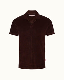 Jarrett Towelling Cocoa Classic Fit Towelling Polo Shirt | Cocoa