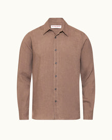 Relaxed Fit Luxury Italian Linen Shirt In Plum Wine Colour | Plum Wine